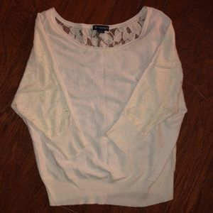 Cream Sweater with Lace Back